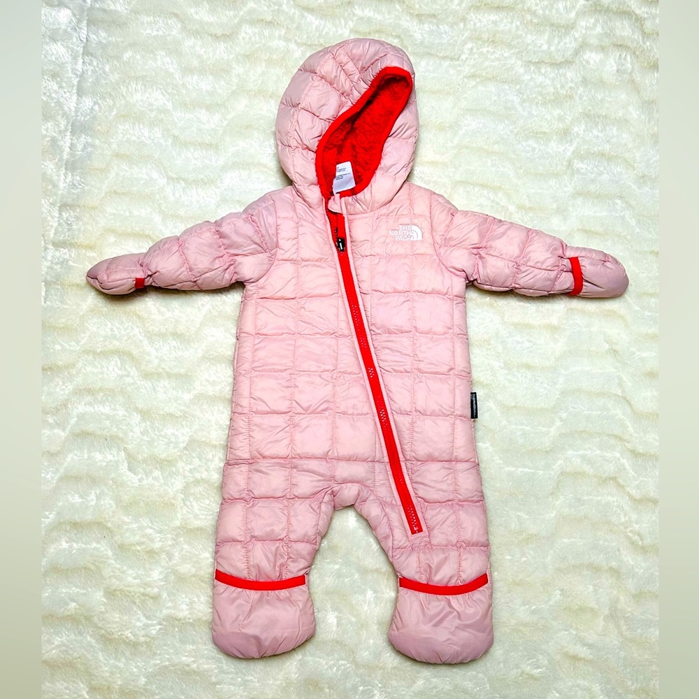 The North Face Girl's Thermoball Eco Puffer Snowsuit Pink 3-6 months
